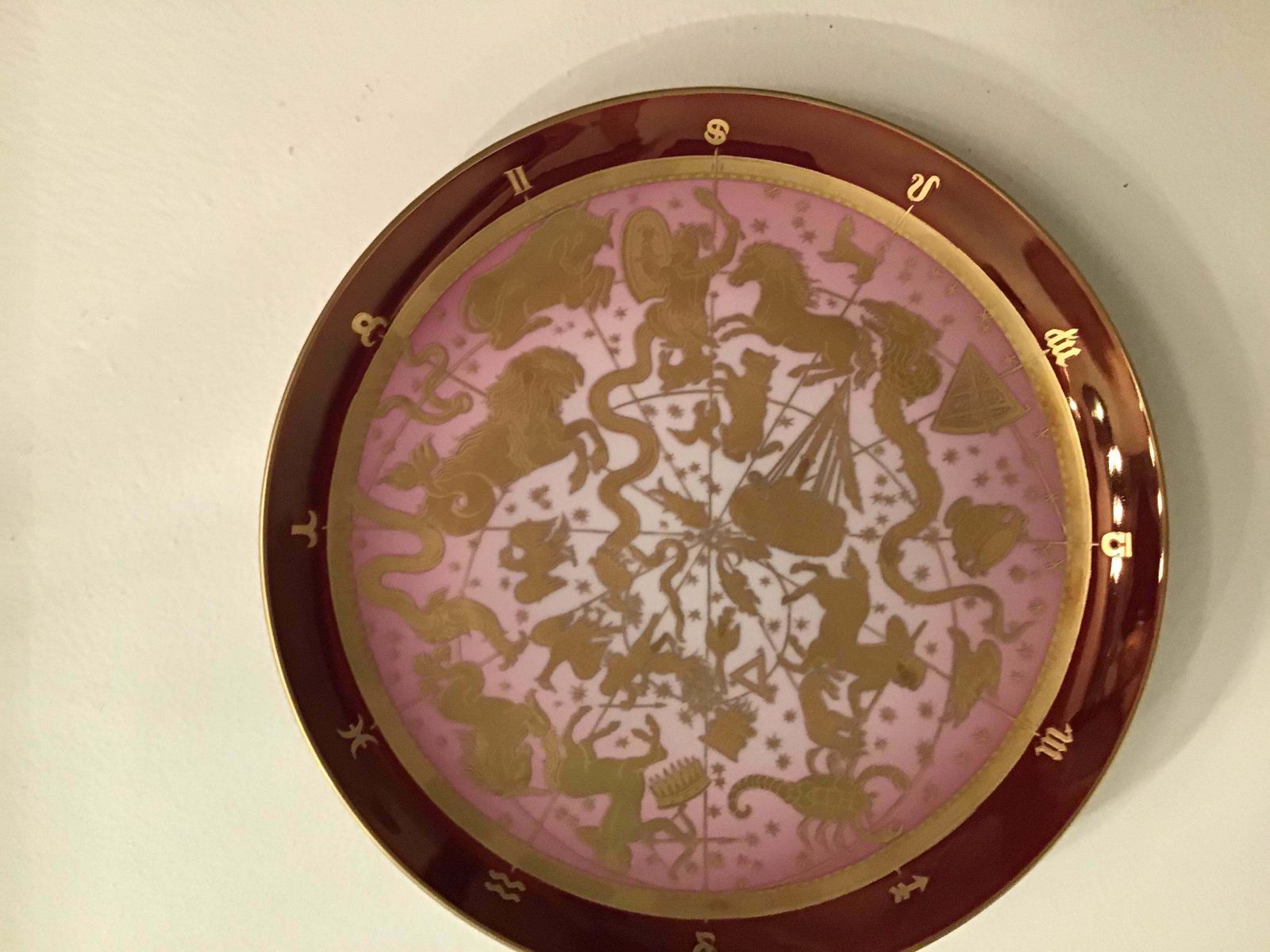 photo for sale Morbelli Porcelain Wall Plate “Planisfero Celeste“ Worked With Pure Gold 1960 It