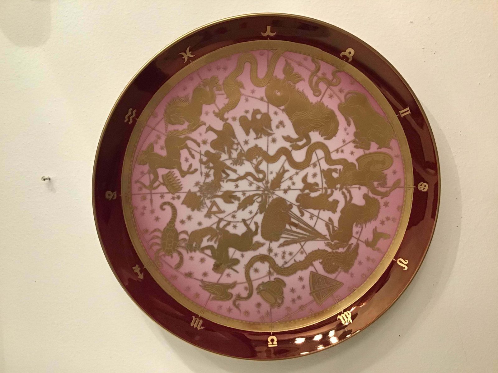 Art Morbelli Porcelain Wall Plate “Planisfero Celeste“ Worked With Pure Gold 1960 It photo