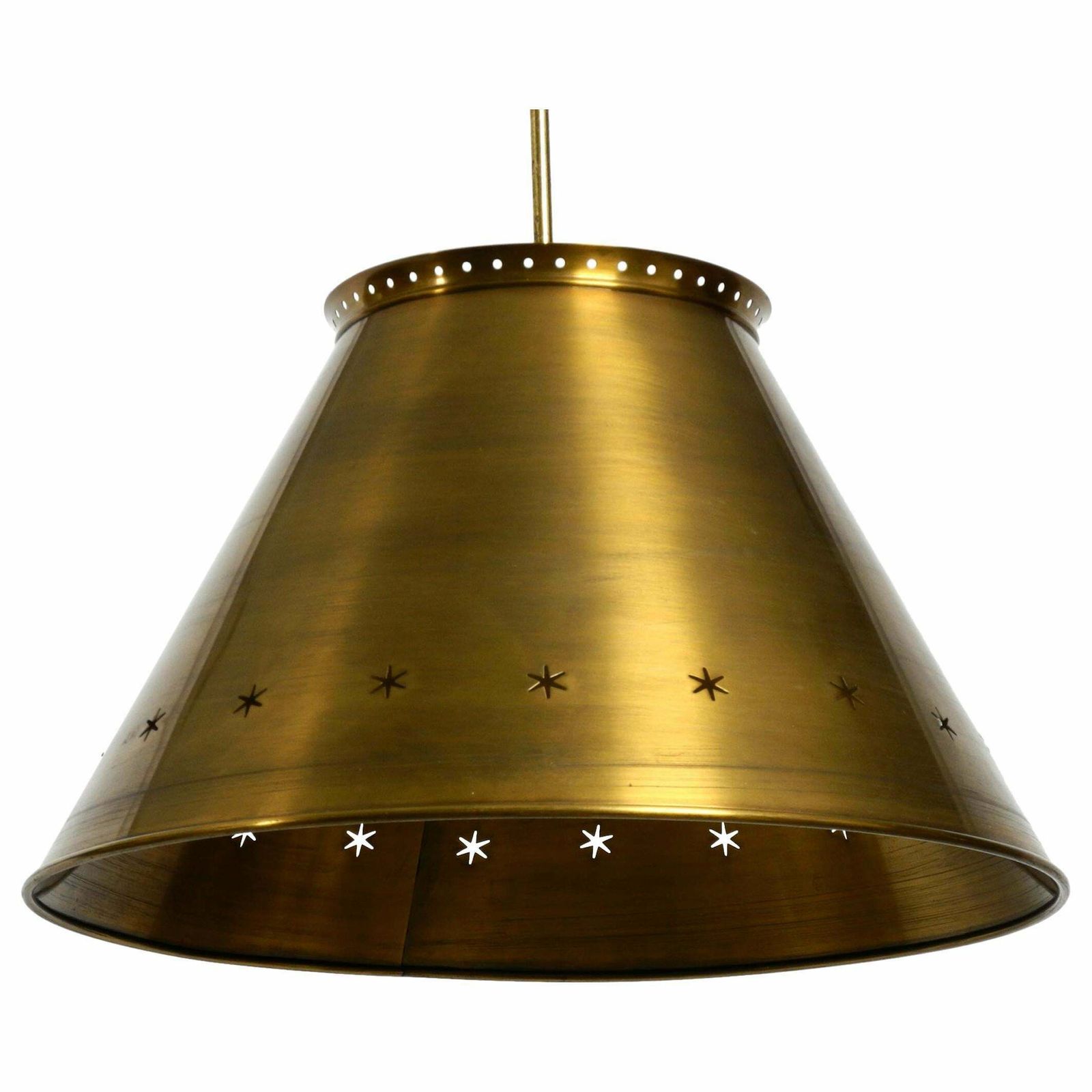 Great Italian Xxl Mid Century Brass Ceiling Lamps With Long Rod