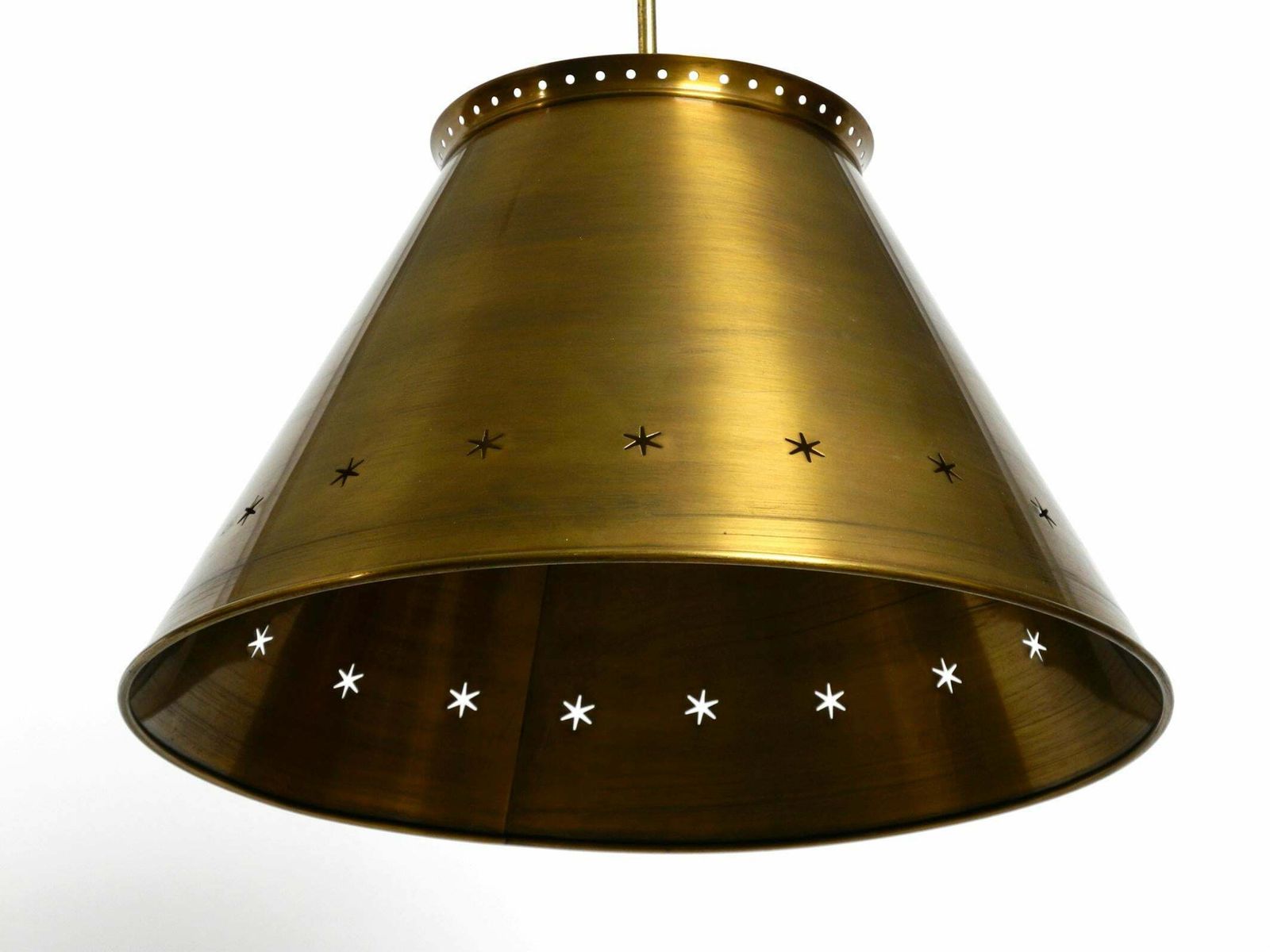 photo vinterior Great Italian Xxl Mid Century Brass Ceiling Lamps With Long Rod