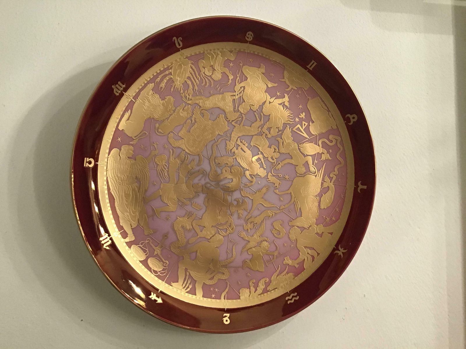 Art Morbelli Porcelain Wall Plate “Planisfero Celeste” Worked With Pure Gold 1960 It photo