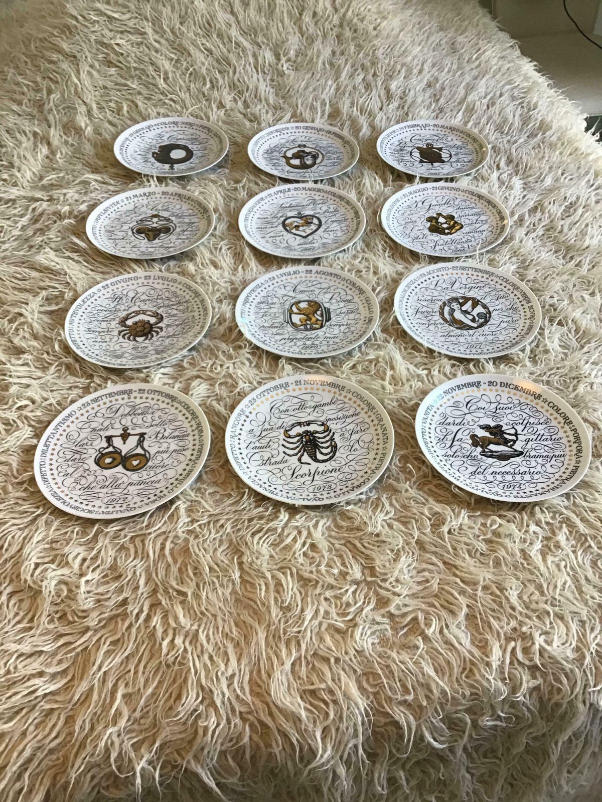 Piero Fornasetti Complete Zodiac Sign From 1964 1974 Porcelain, Italy photo Home Decor