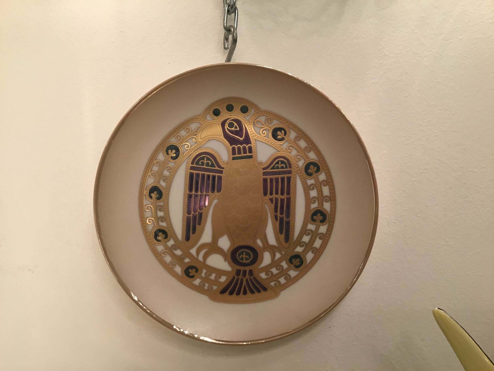 Morbelli Porcelain “Gioiellò Germany Wall Plate Worked With Pure Gold 1960 Italy photo 1084.0