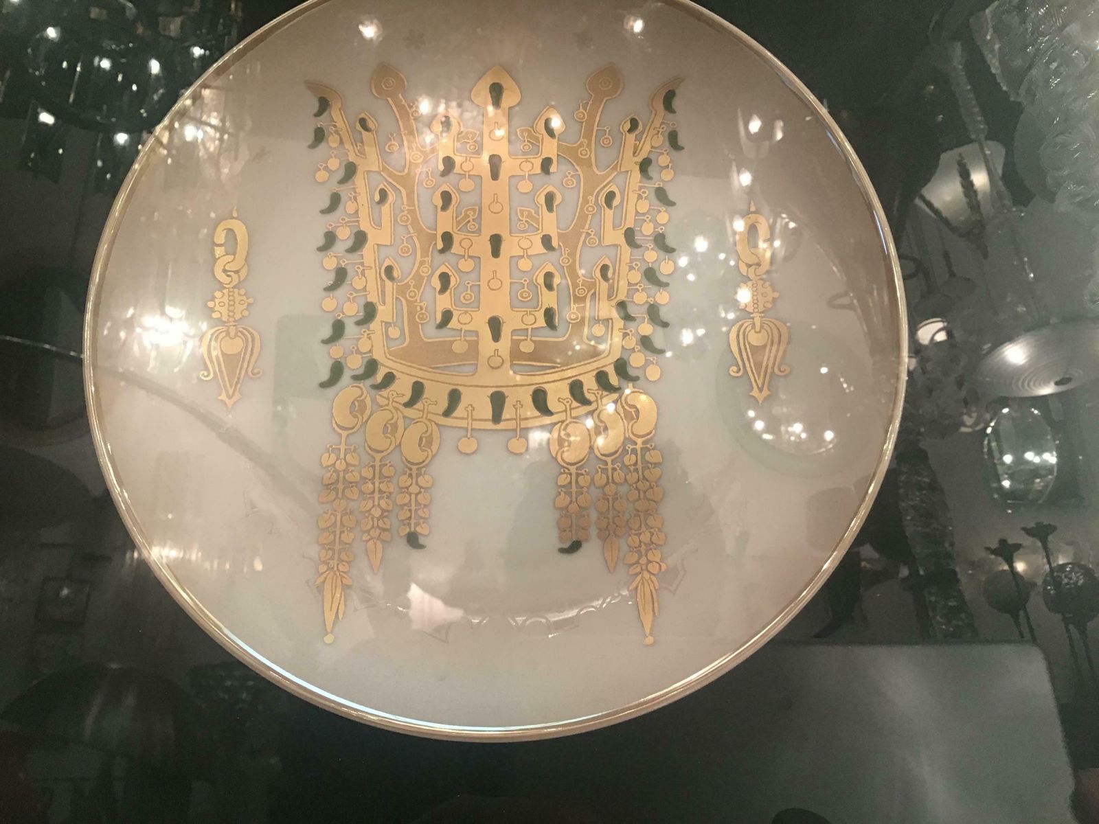 Morbelli Porcelain Wall Plates Worked With Pure Gold 1960 Italy photo Art