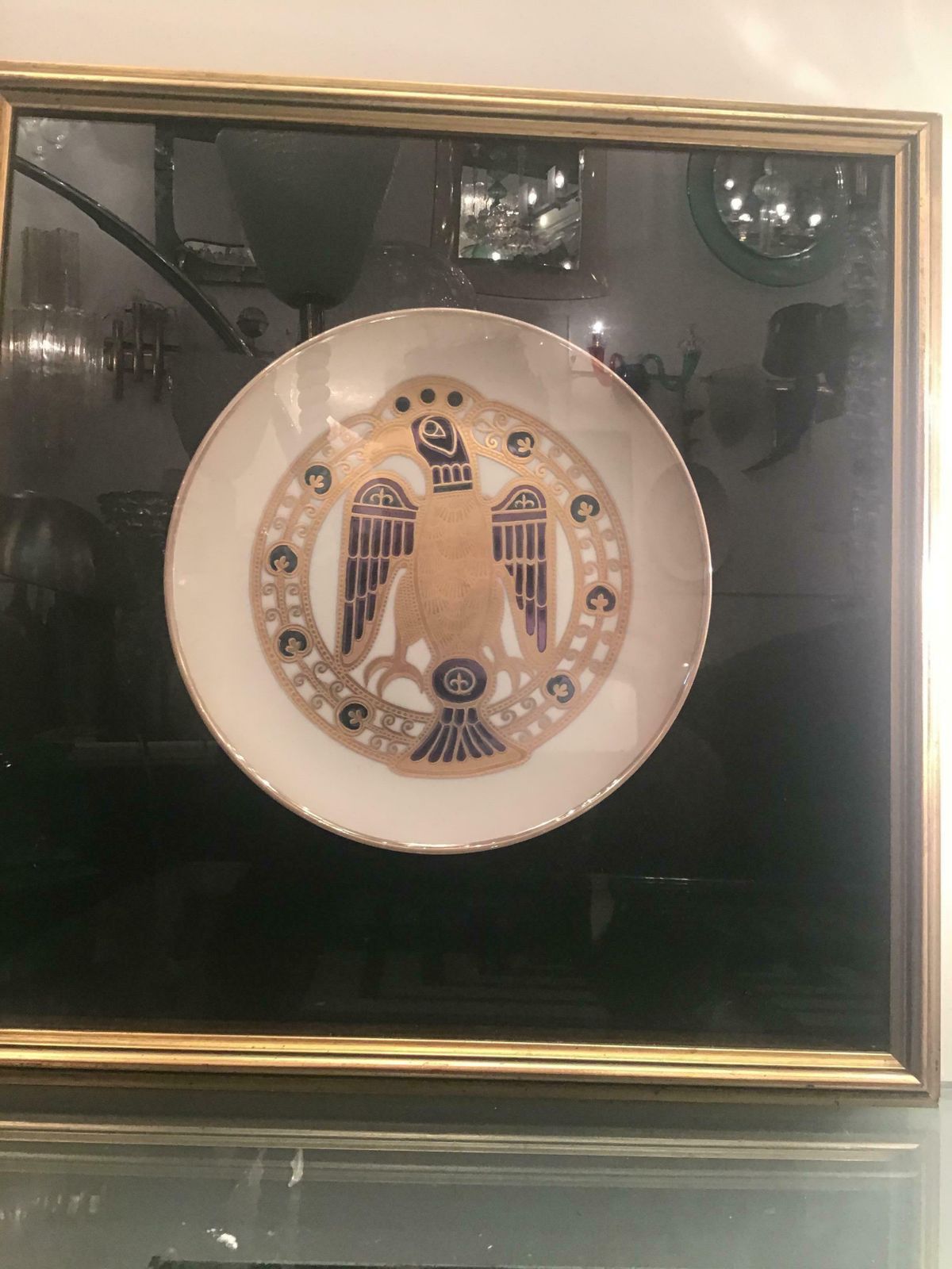 Morbelli Porcelain Wall Plate Worked With Pure Gold 1960 Italy photo Art