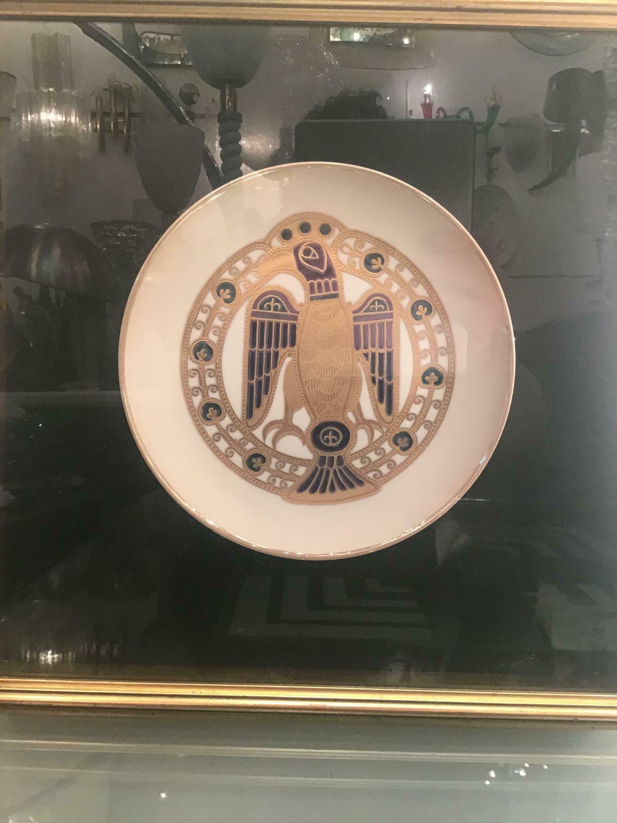 Morbelli Porcelain Wall Plate Worked With Pure Gold 1960 Italy photo 1084.0