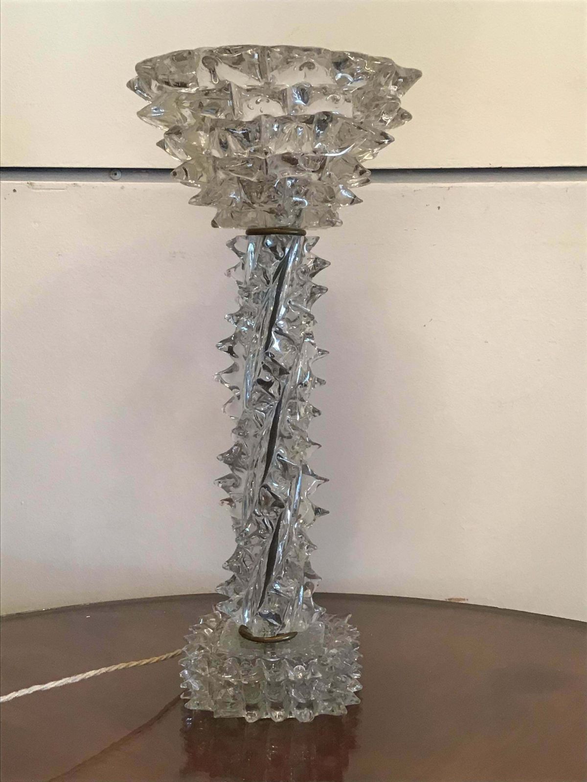 photo vinterior Barovier E Toso Table Lamp Murano Glass Brass “Rostrato”, 1940, Italy