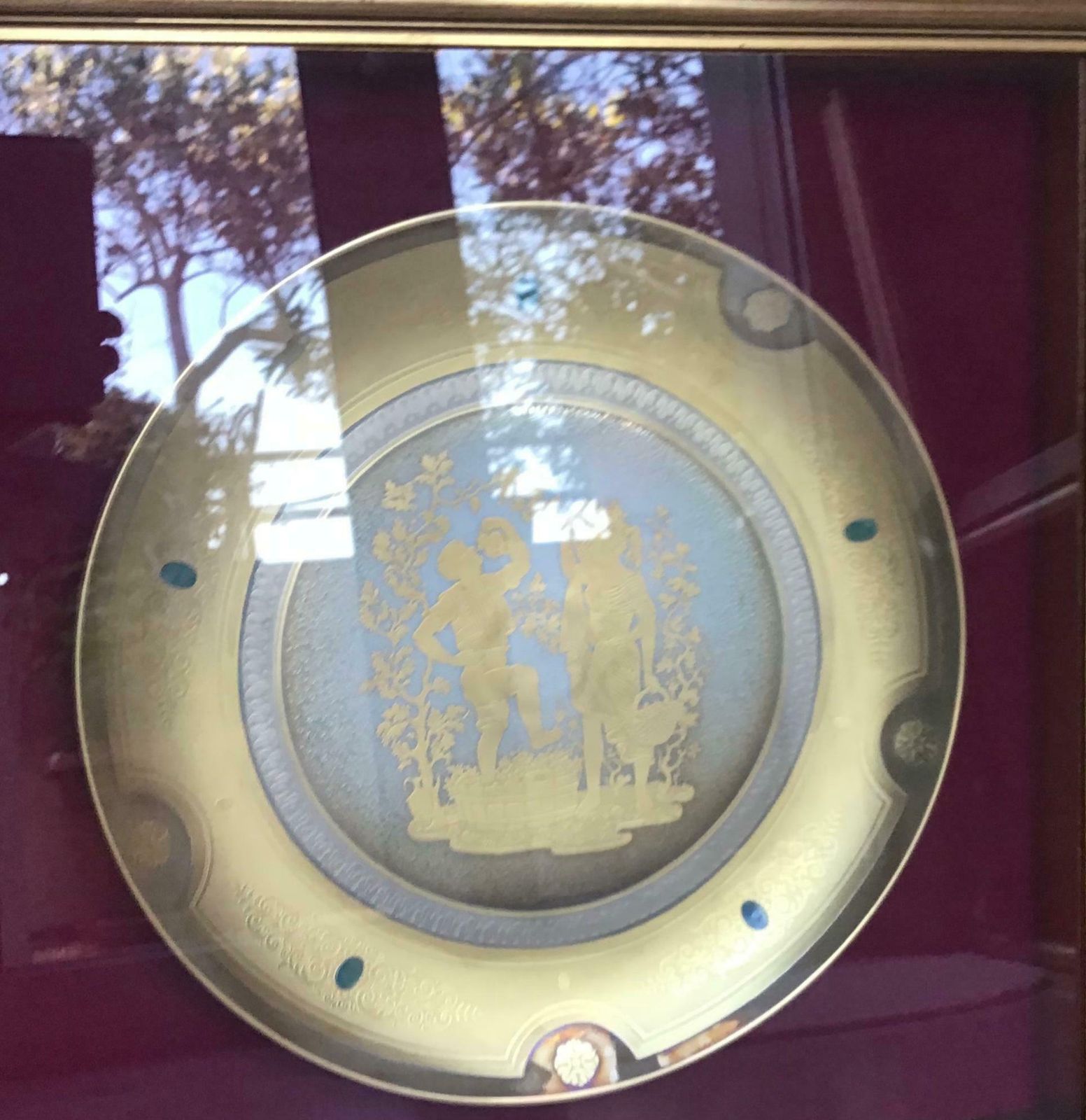 Morbelli Porcelain Wall Plate “The Harvest” Worked With Pure Gold, 1960, Italy photo 1988.0