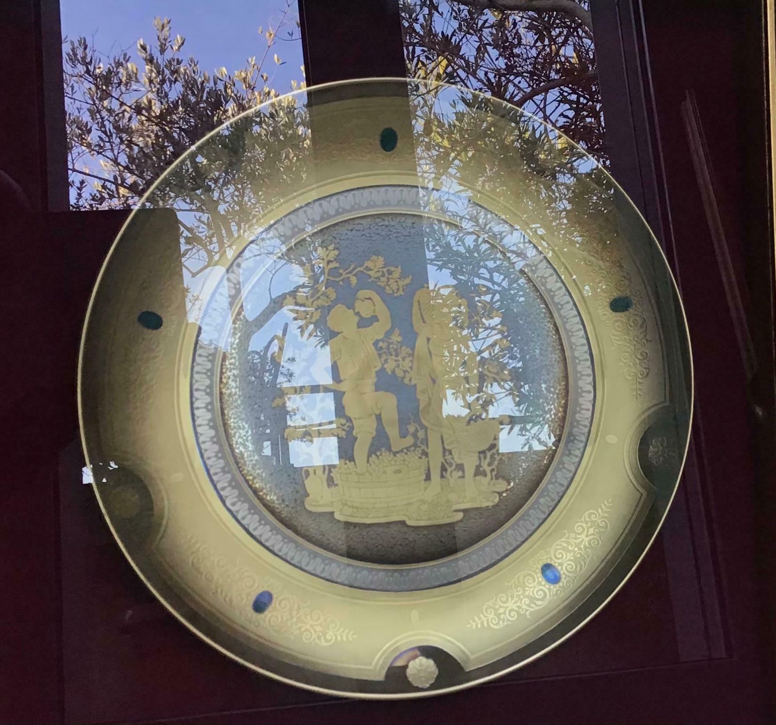 Morbelli Porcelain Wall Plate “The Harvest” Worked With Pure Gold, 1960, Italy photo buy