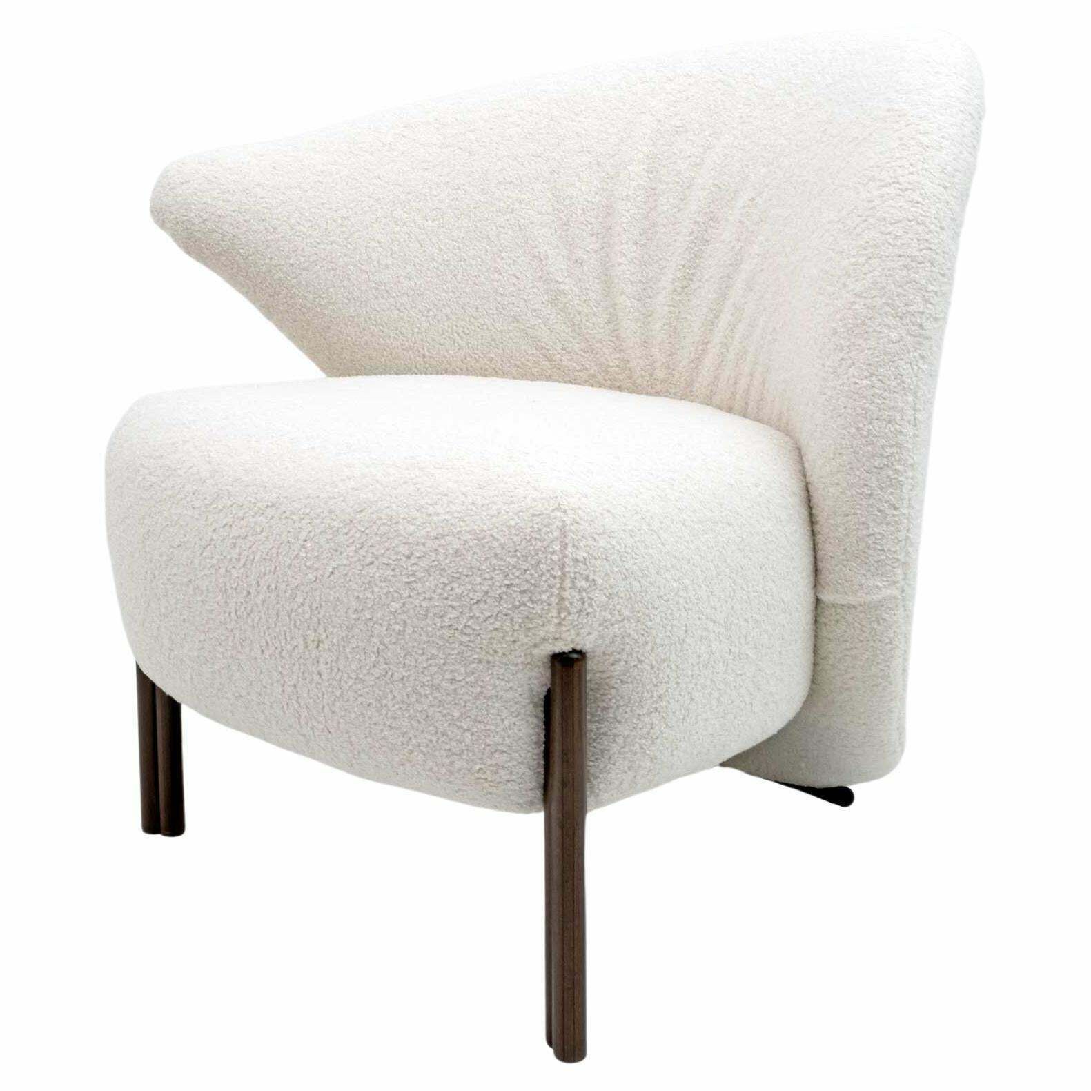 Post Modern Italian Design Bouclè Armchair, 1980s