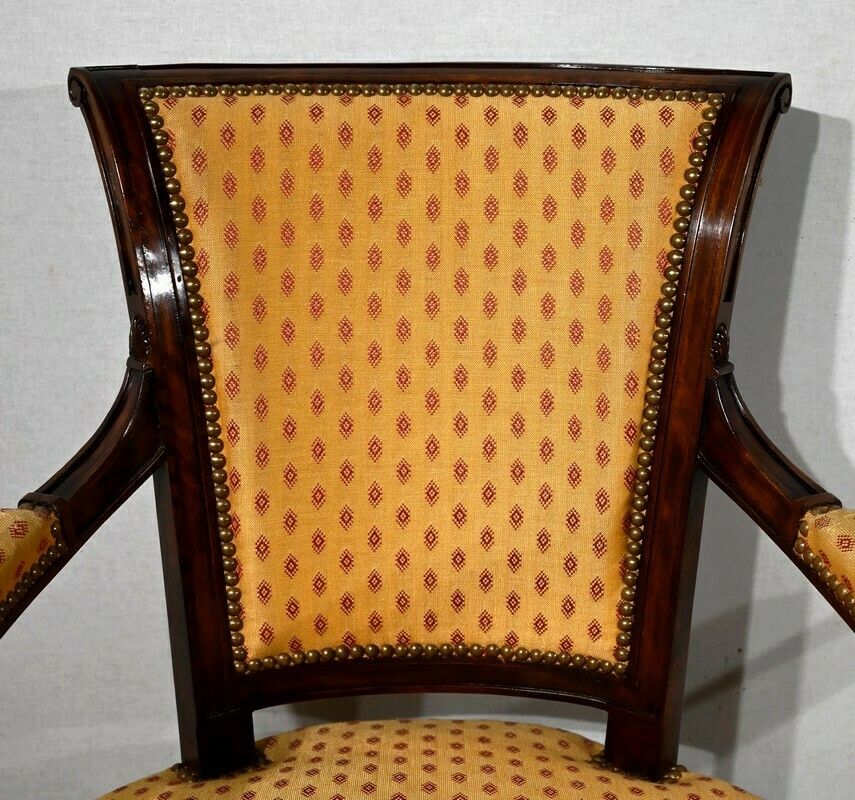 Pair Of Mahogany Armchairs, Louis XVI Style   2nd Part Of The 19th Century photo vinterior