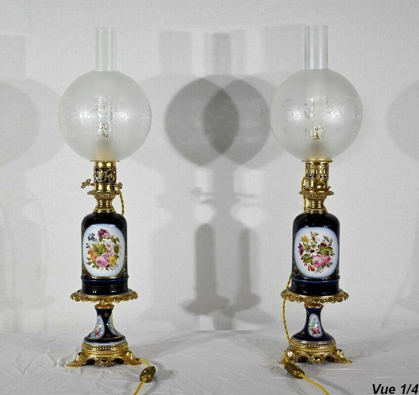 Pair Of Neuburger Lemonon Lamps   Late 19th Century photo buy