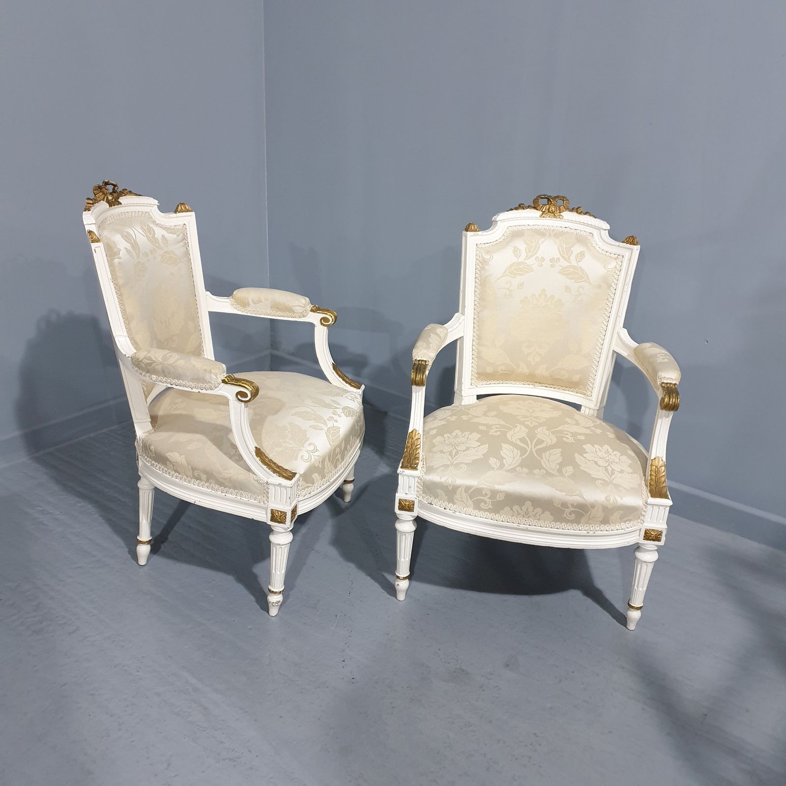 Pair French Painted French Armchairs photo 895.0