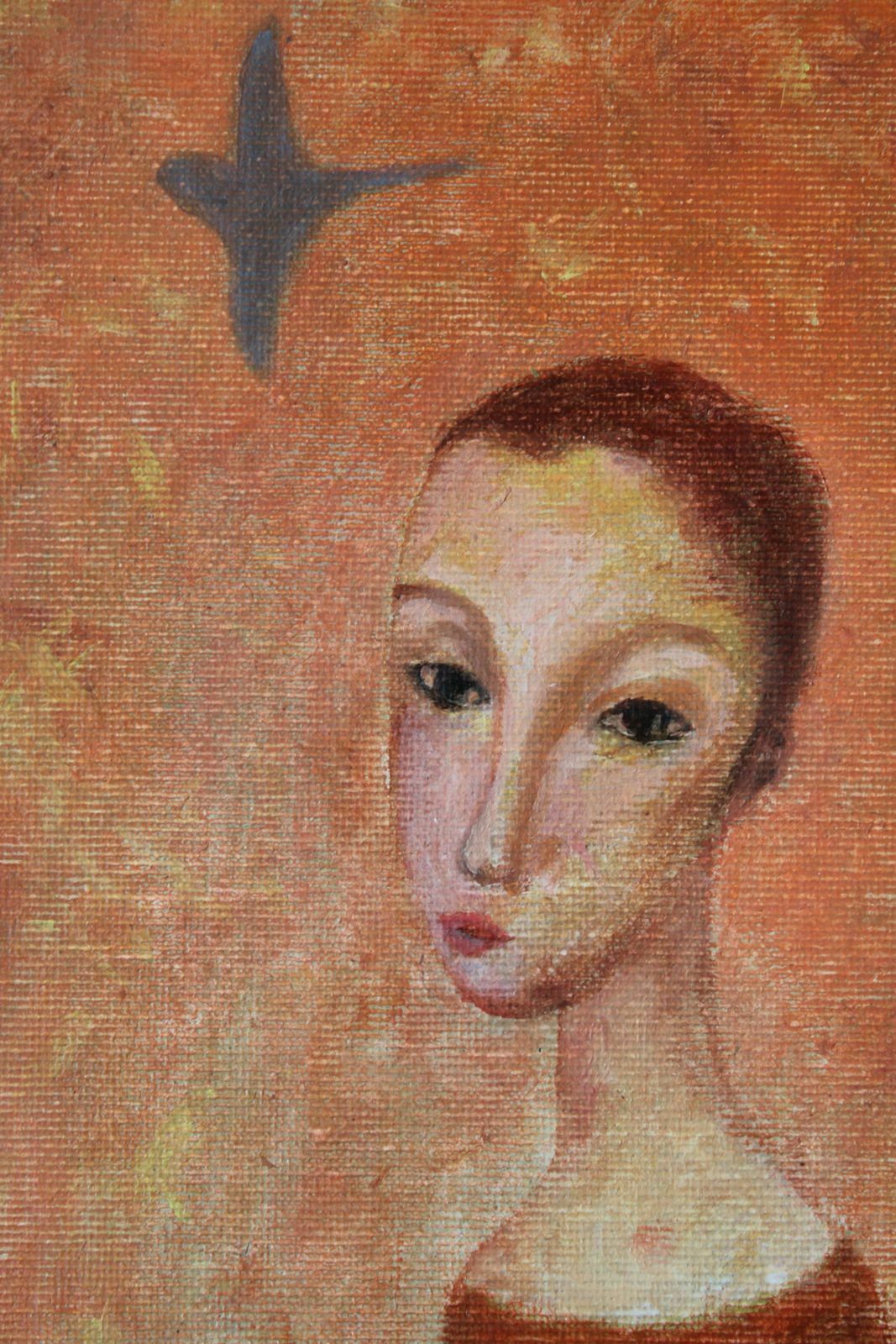 Sergey Ivanovich Smirnov. A Girl With A Boat. Oil, Cardboard. 28.5x18 Cm photo buy