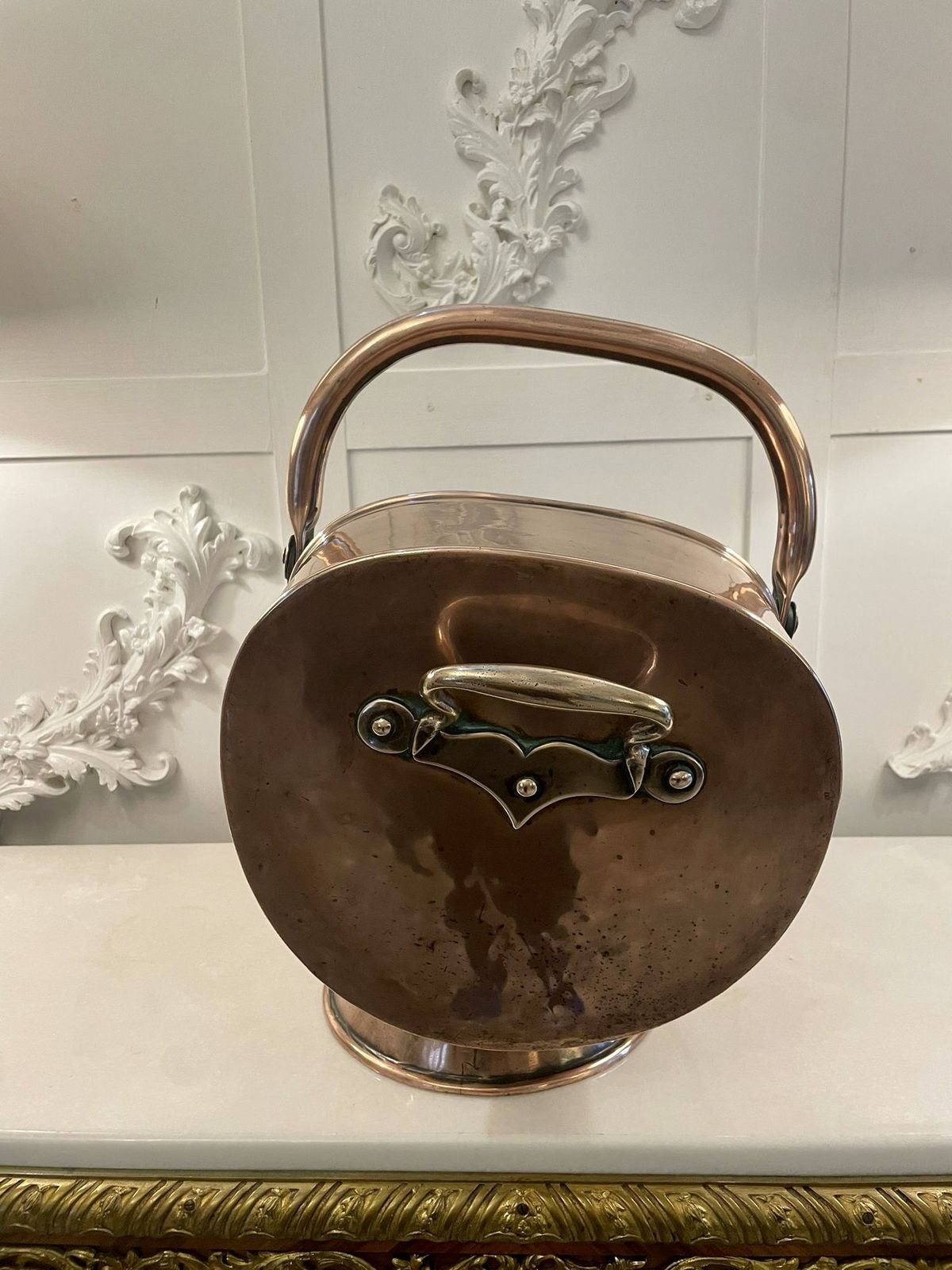 Antique George III Quality Copper Helmet Coal Scuttle photo 695.0