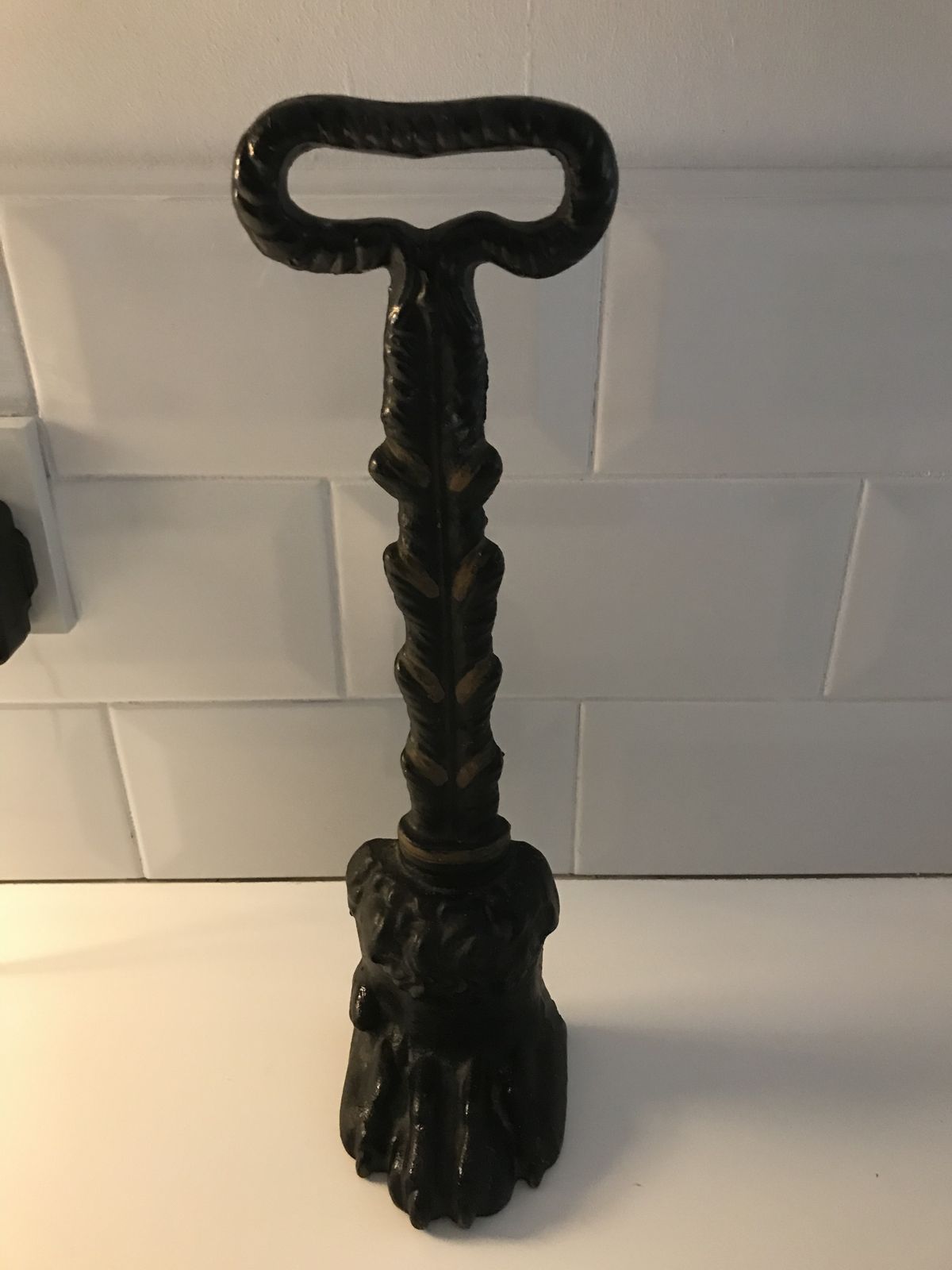 Victorian Black Cast Iron Lion Paw Door Porter photo furniture