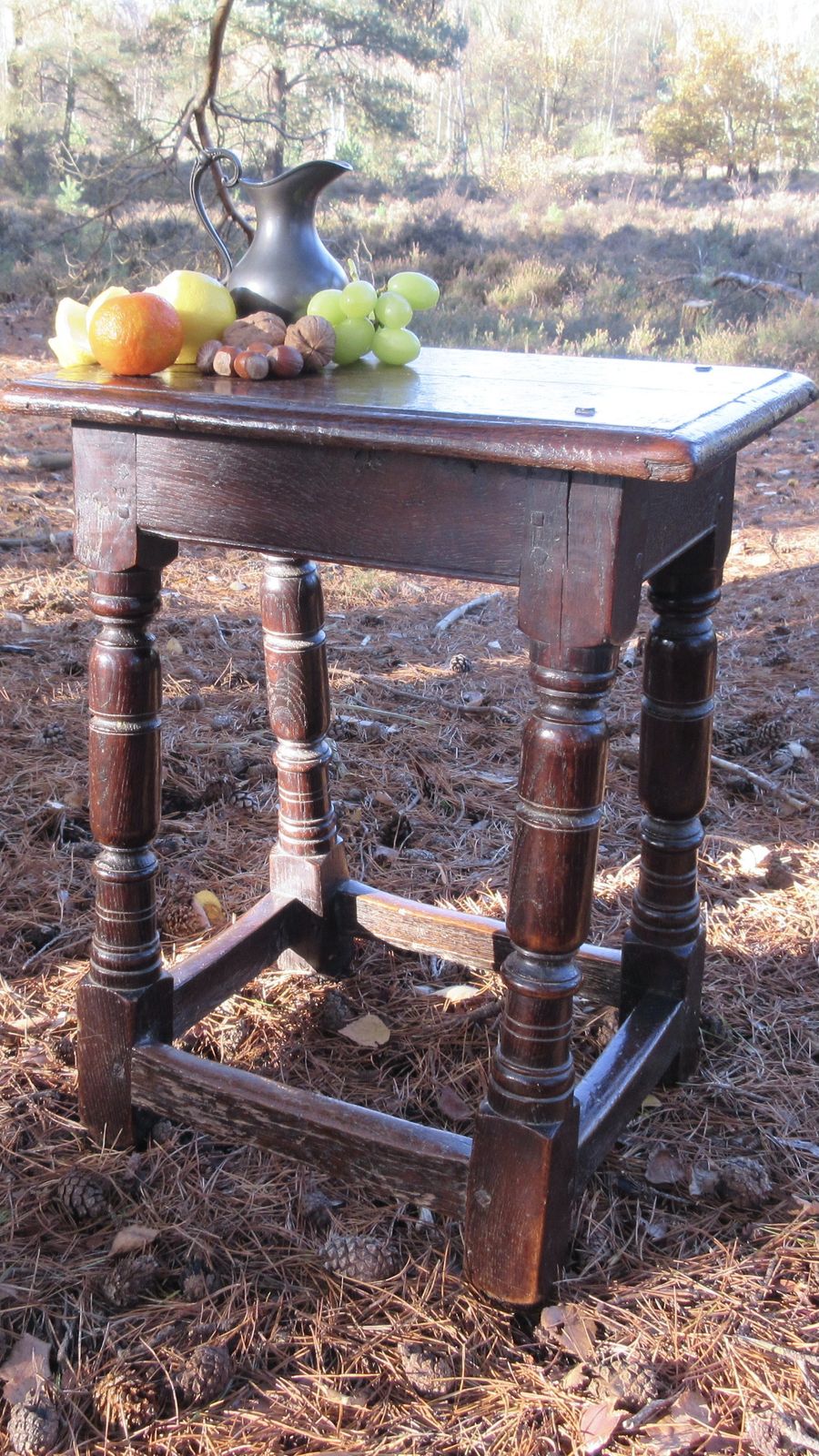 English Mid – 17th Century Oak Joint Stool, Circa 1650 photo vinterior