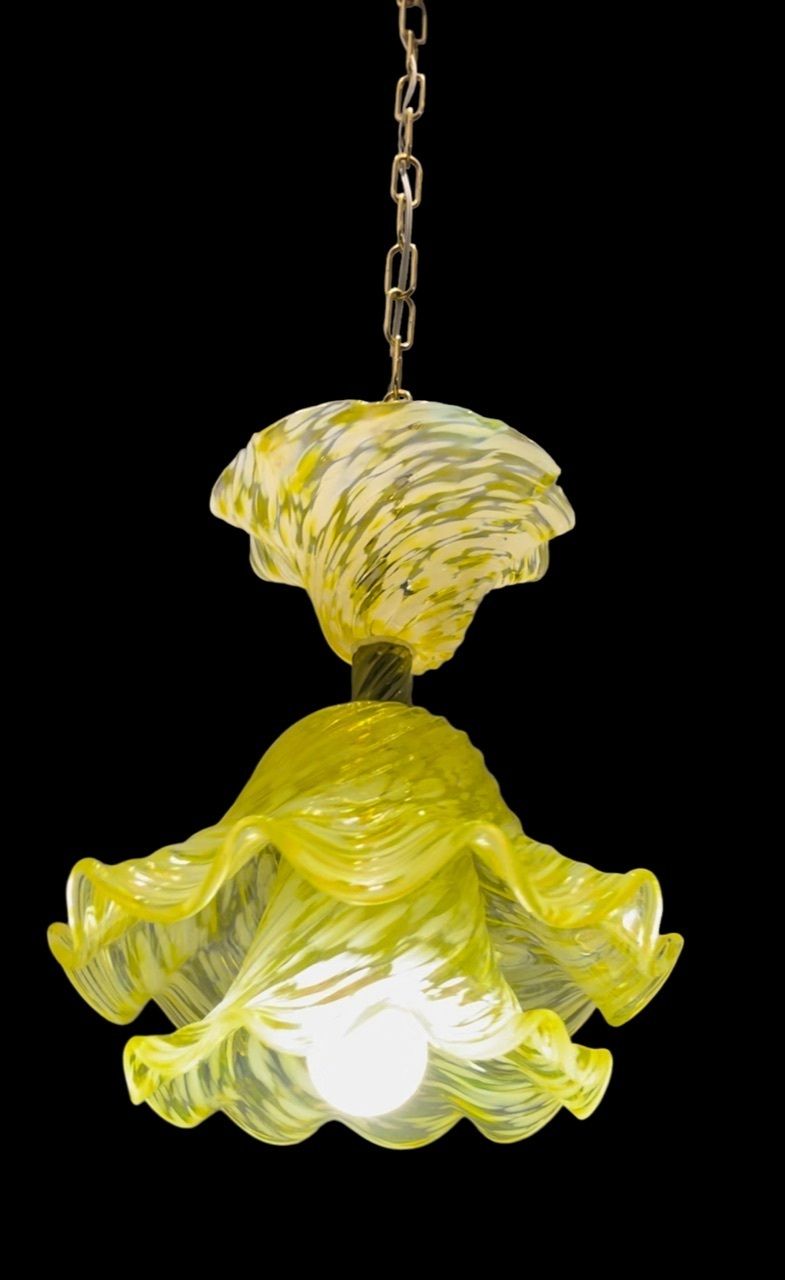 Venetian Murano Glass Tiered Light Pendant 1950’s photo furniture