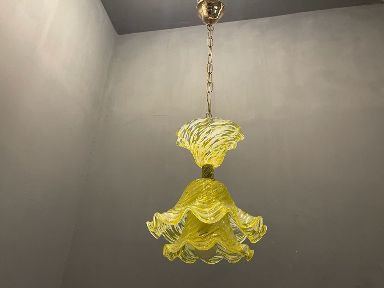 Venetian Murano Glass Tiered Light Pendant 1950’s photo buy