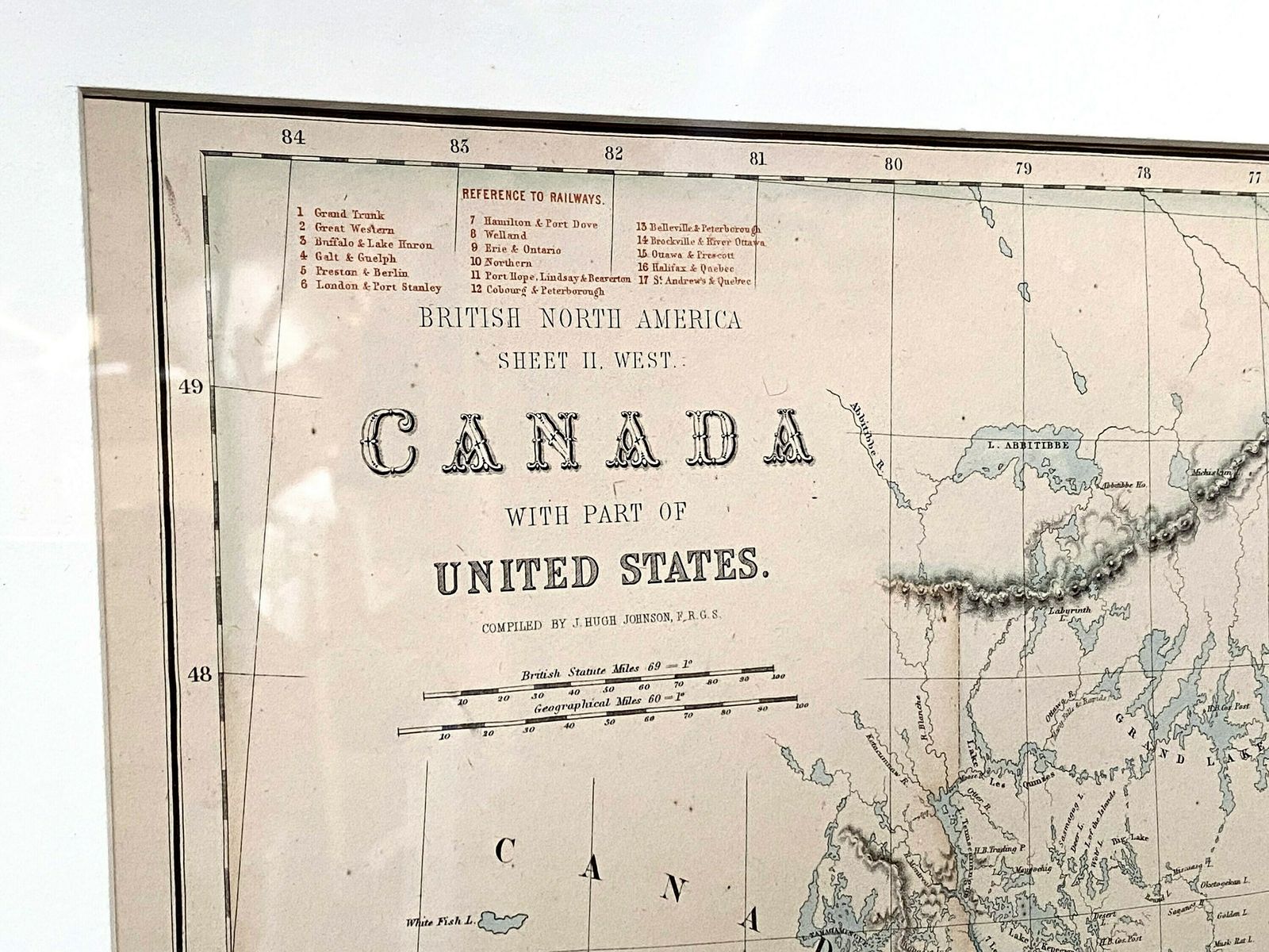 Antique Canada & United States Map   A. Fullarton C1865 photo for sale