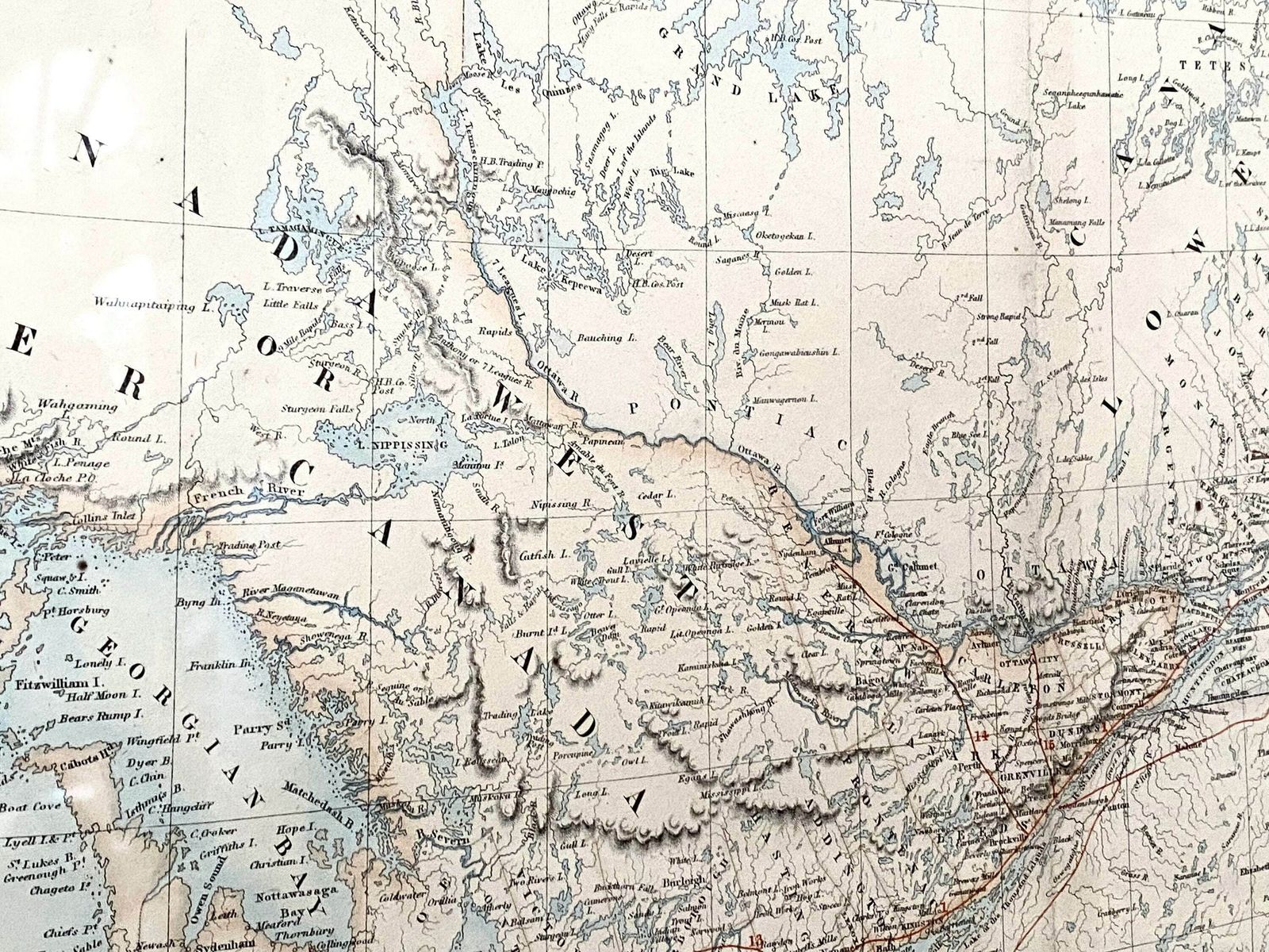 Antique Canada & United States Map   A. Fullarton C1865 photo vintage