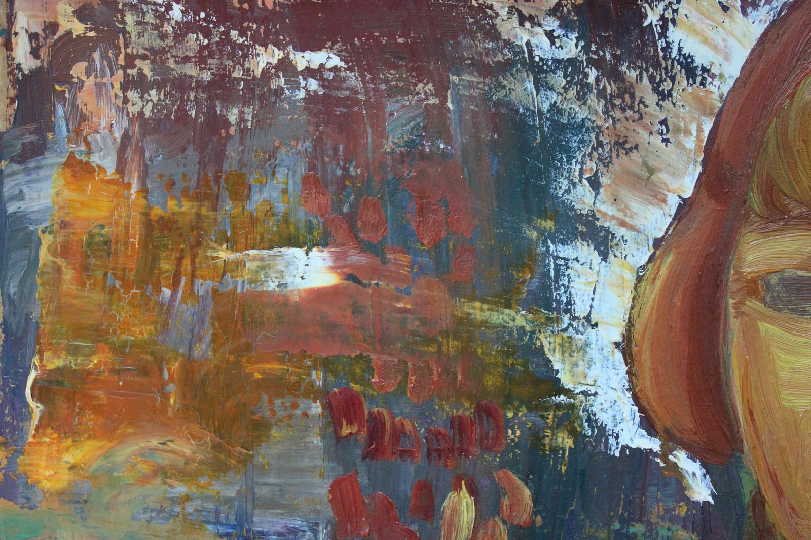 Art Vladimir Glushenkov The Sun. Portrait. 1973. Cardboard, Oil photo