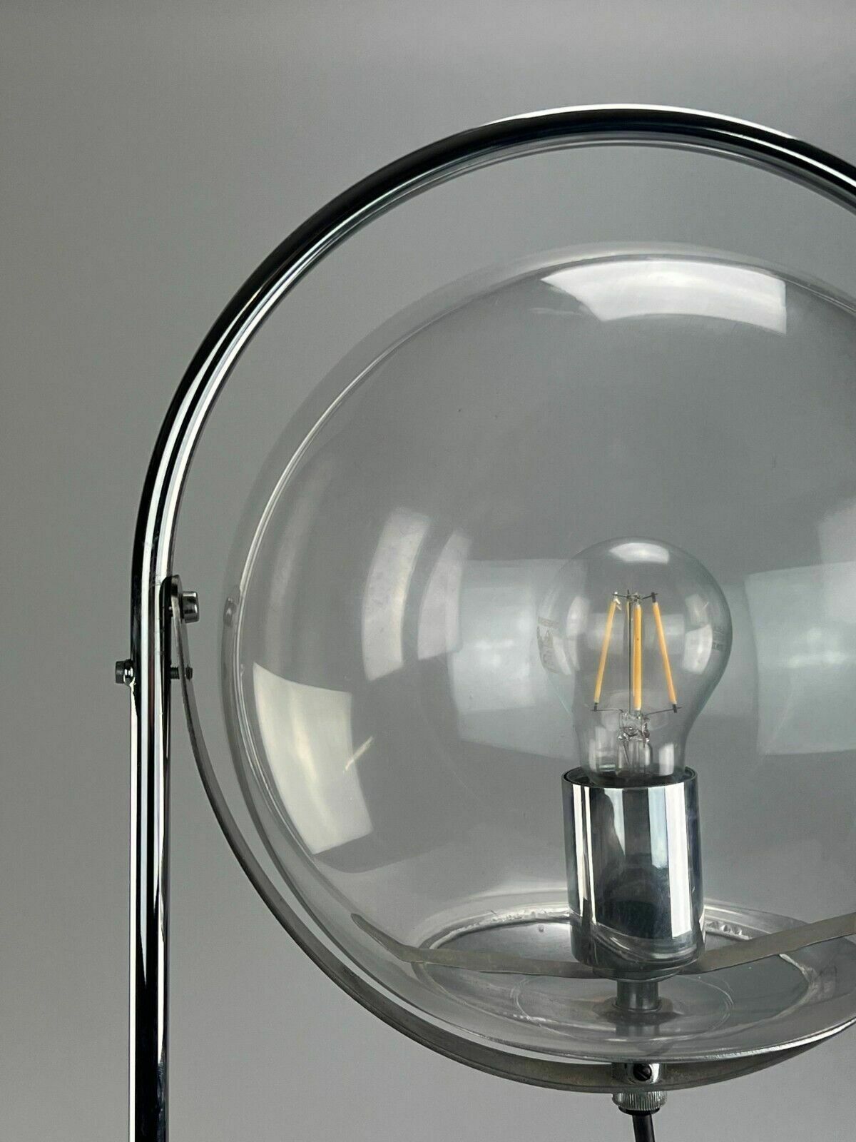 60s 70s Ball Lamp Lamp Light Table Lamp Space Age Design Glass Metal photo vinterior