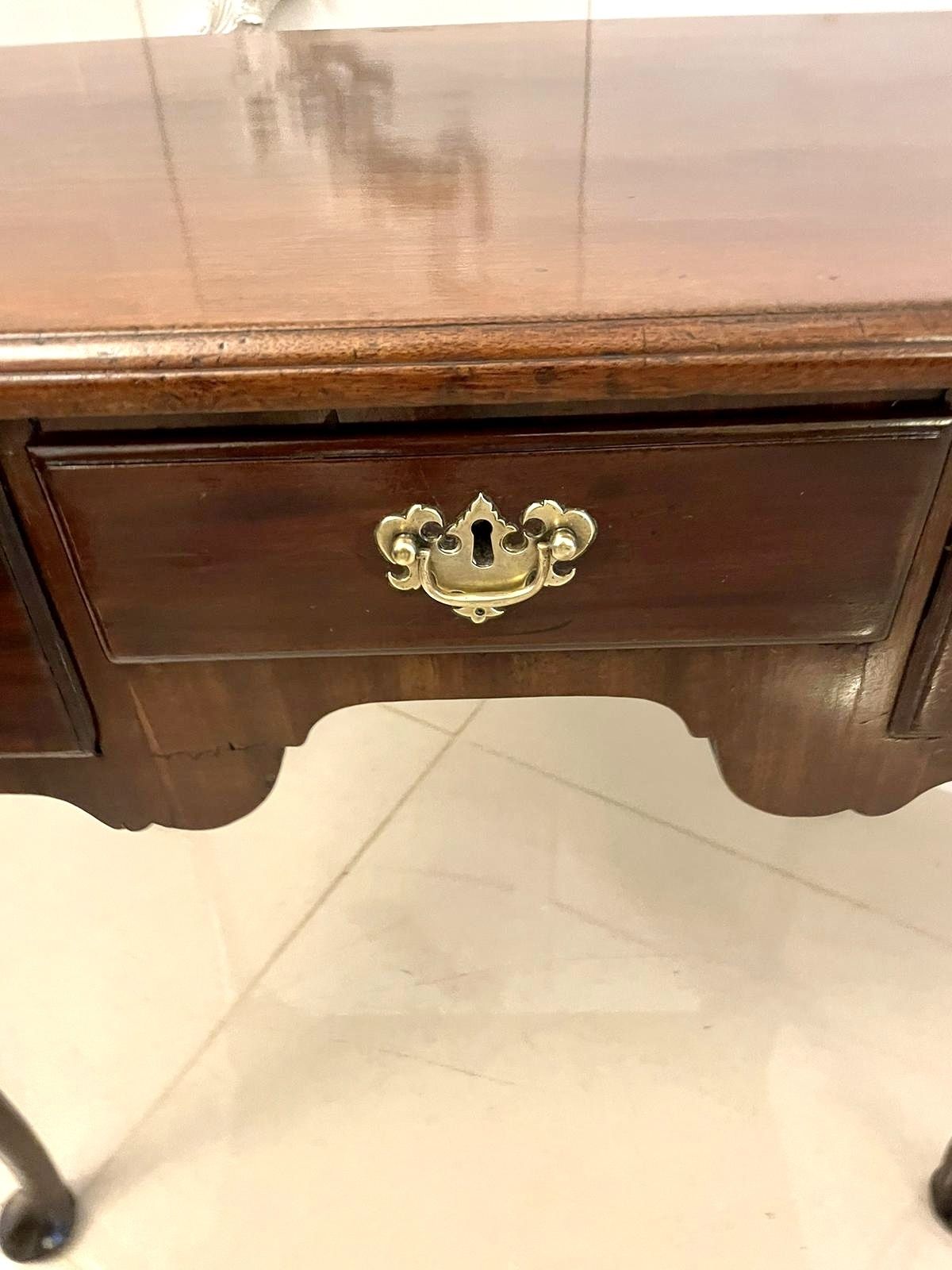 Antique George III Quality Figured Mahogany Lowboy photo for sale