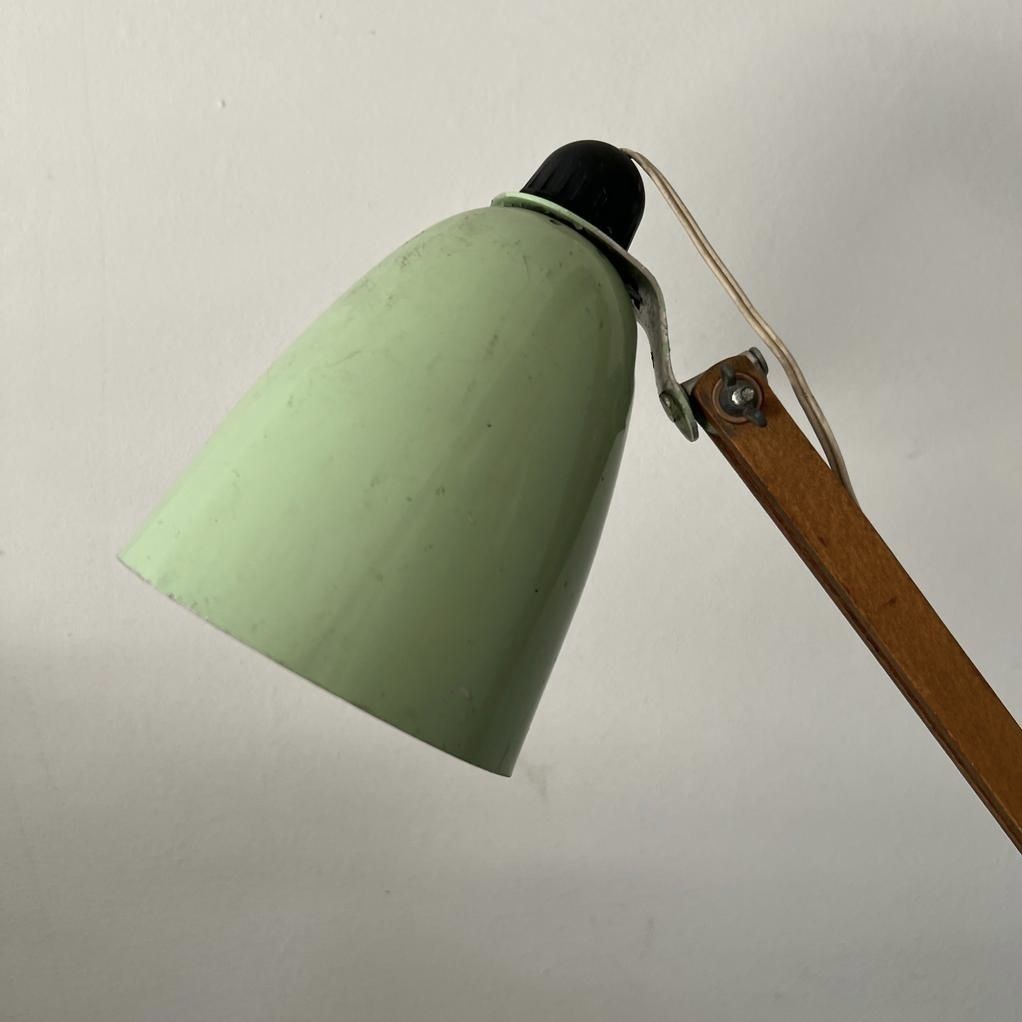 Vintage Maclamp In Pastel Green With Wooden Arms photo for sale