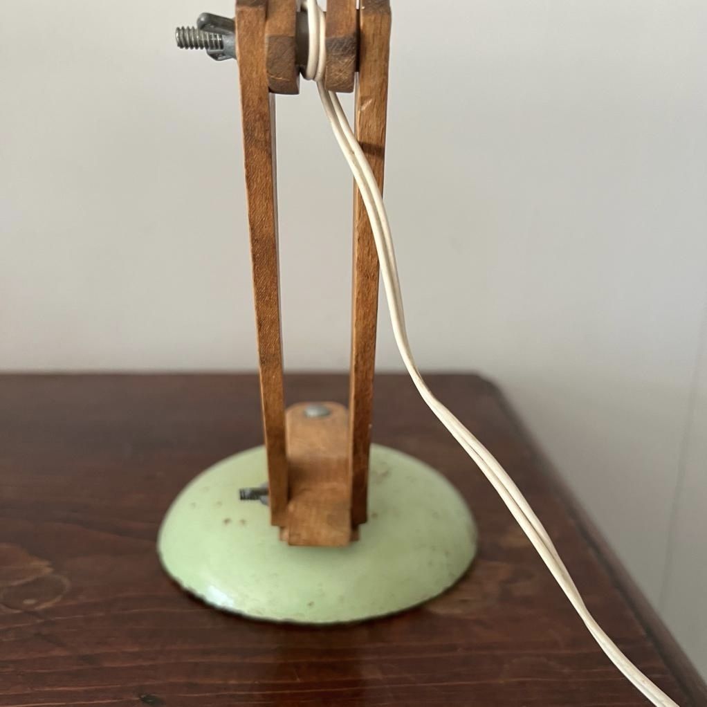 Vintage Maclamp In Pastel Green With Wooden Arms photo vinterior