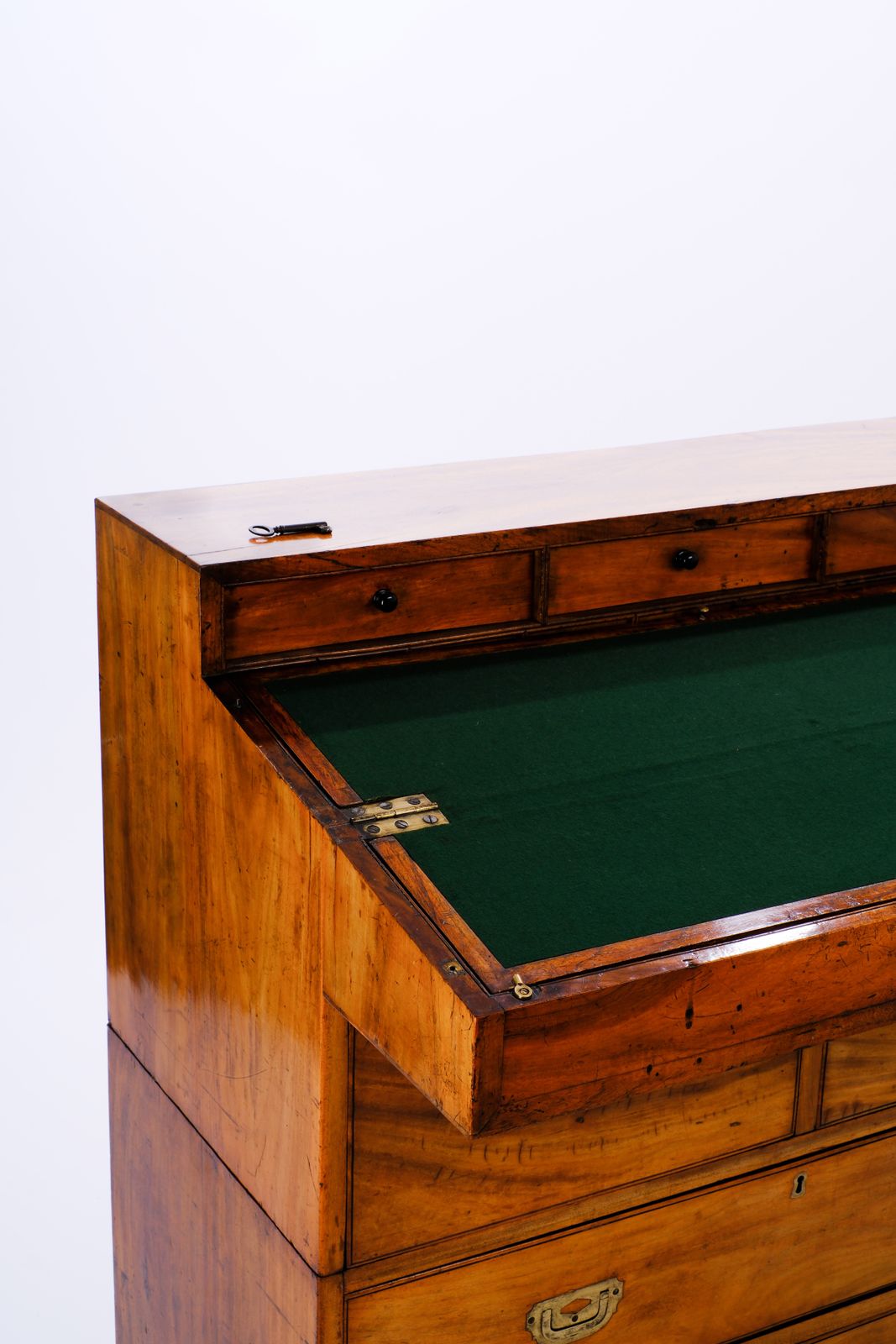 Early C19th Chinese Camphor Wood Secretaire Campaign Chest photo vintage