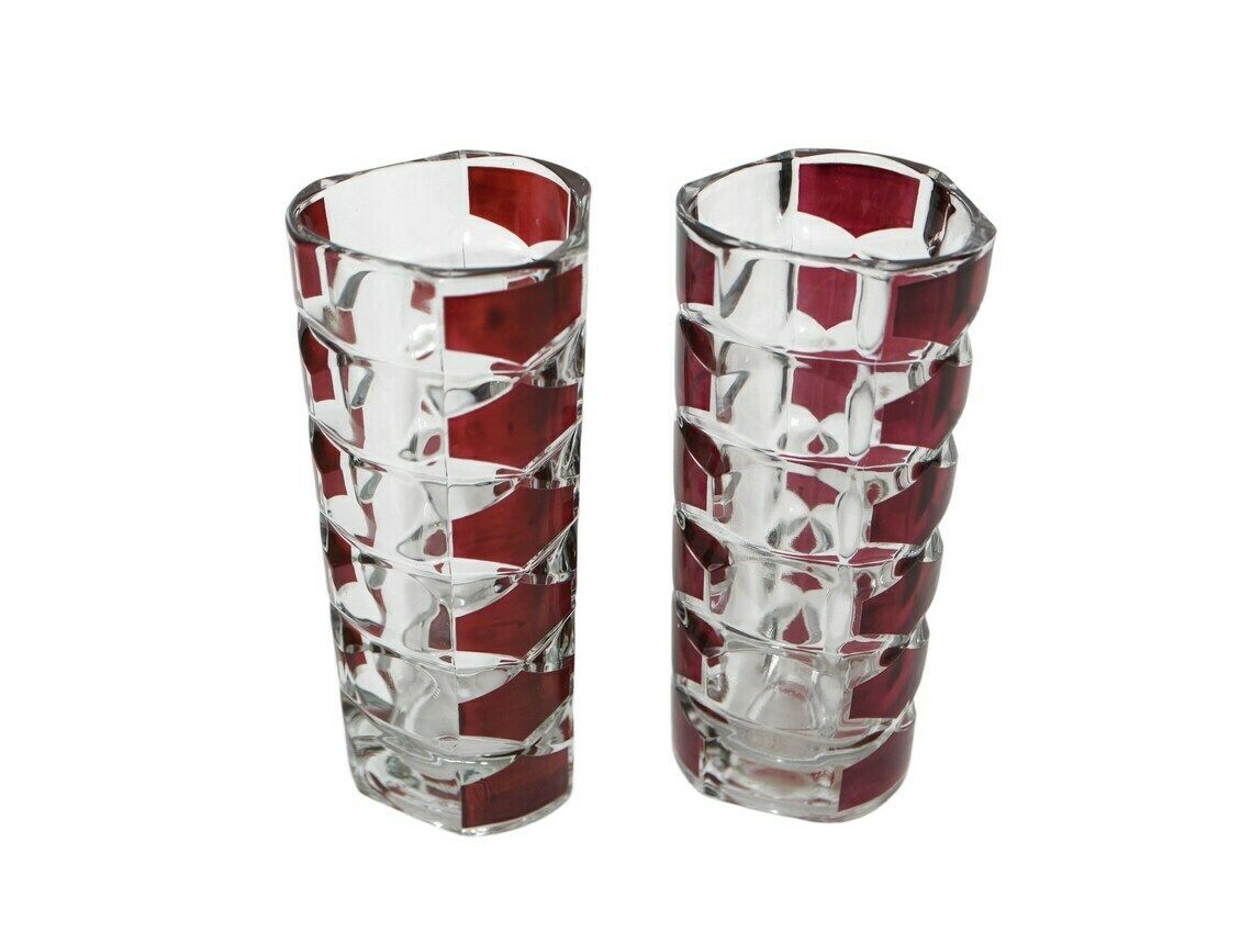 Pair Of Glass Vases By Luminarc, French, 1970’s photo vinterior