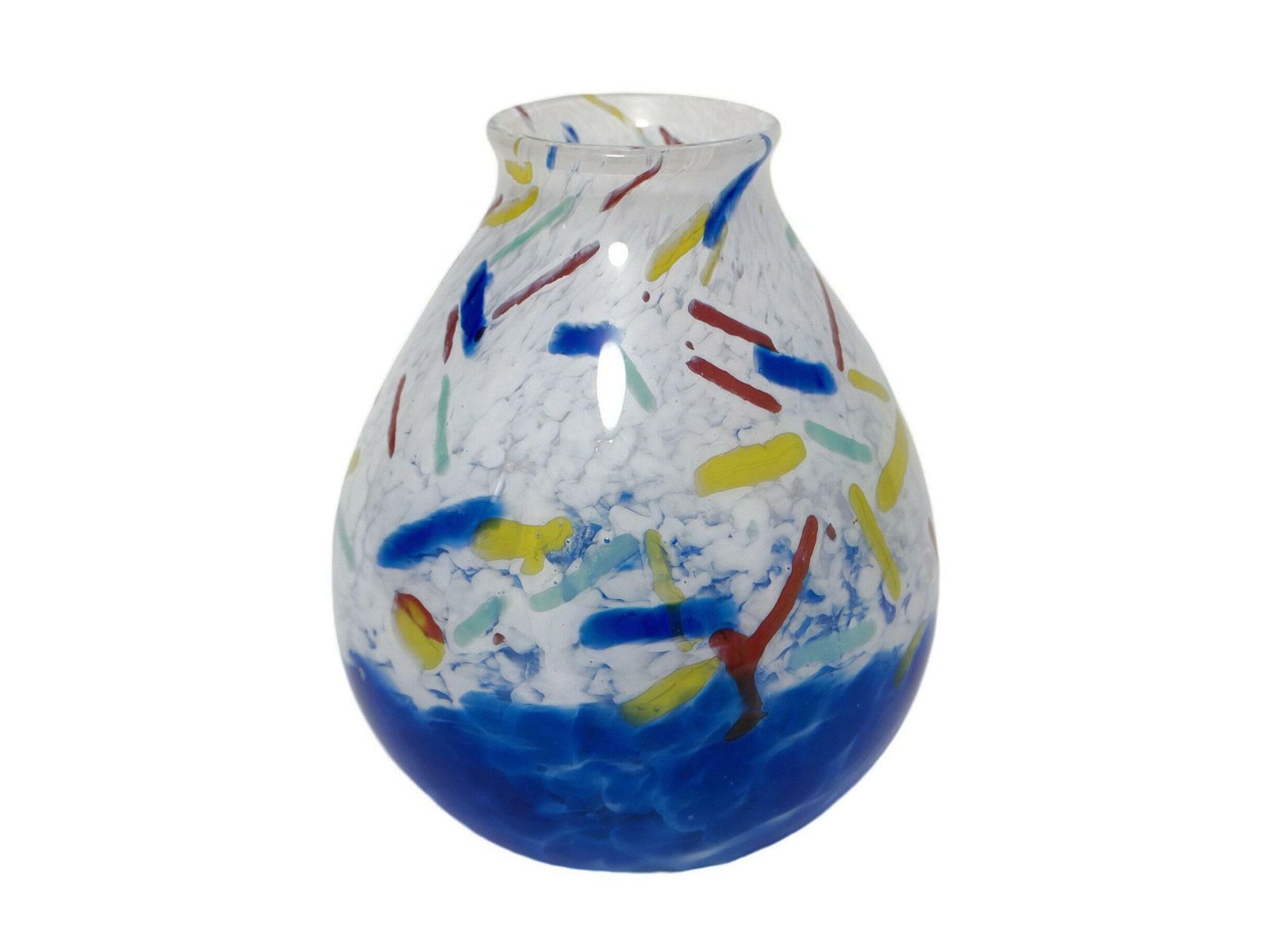 Memphis Style Splatter Glass Vase, 1980's