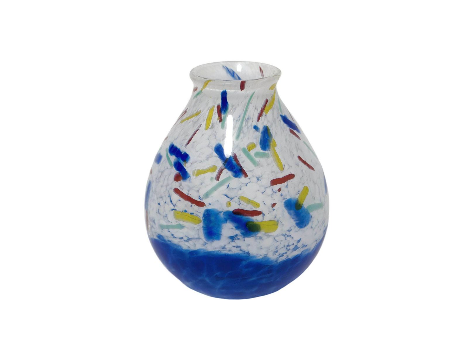 Memphis Style Splatter Glass Vase, 1980's photo for sale