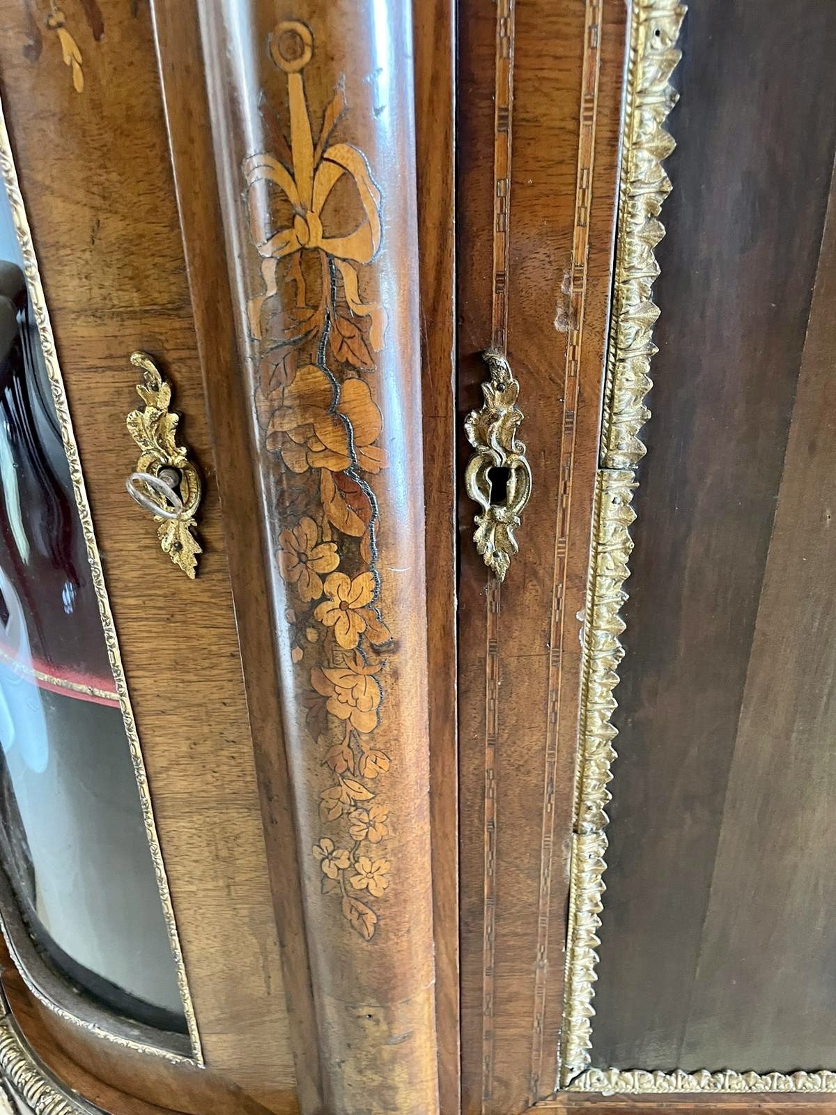 photo for sale Antique 19th Century Quality Burr Walnut Marquetry Inlaid Credenza/Sideboard