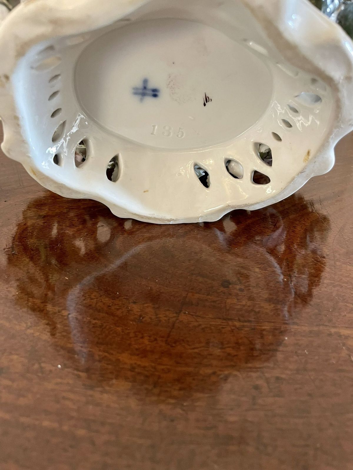 Antique 19th Century Meissen Style Work Basket Dish photo furniture