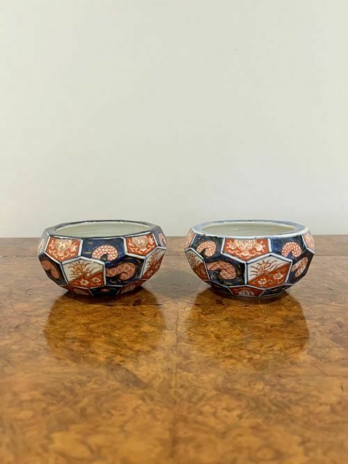 Unusual Pair Of Antique Japanese Quality Imari Bowls