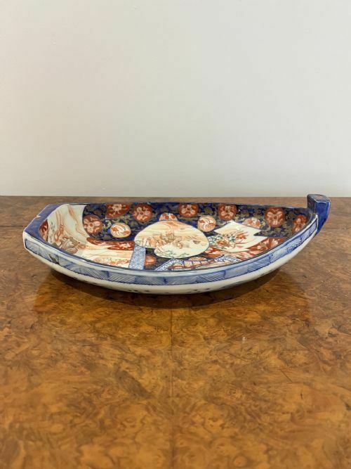 Unusual Antique Japanese Quality Imari Boat Shaped Dish photo Home Decor