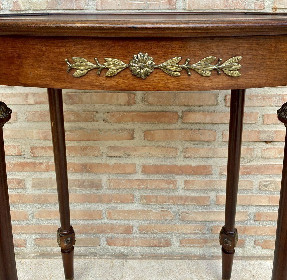 Mid 20th Century French Oak Wood Oval Side Table, 1950s photo for sale