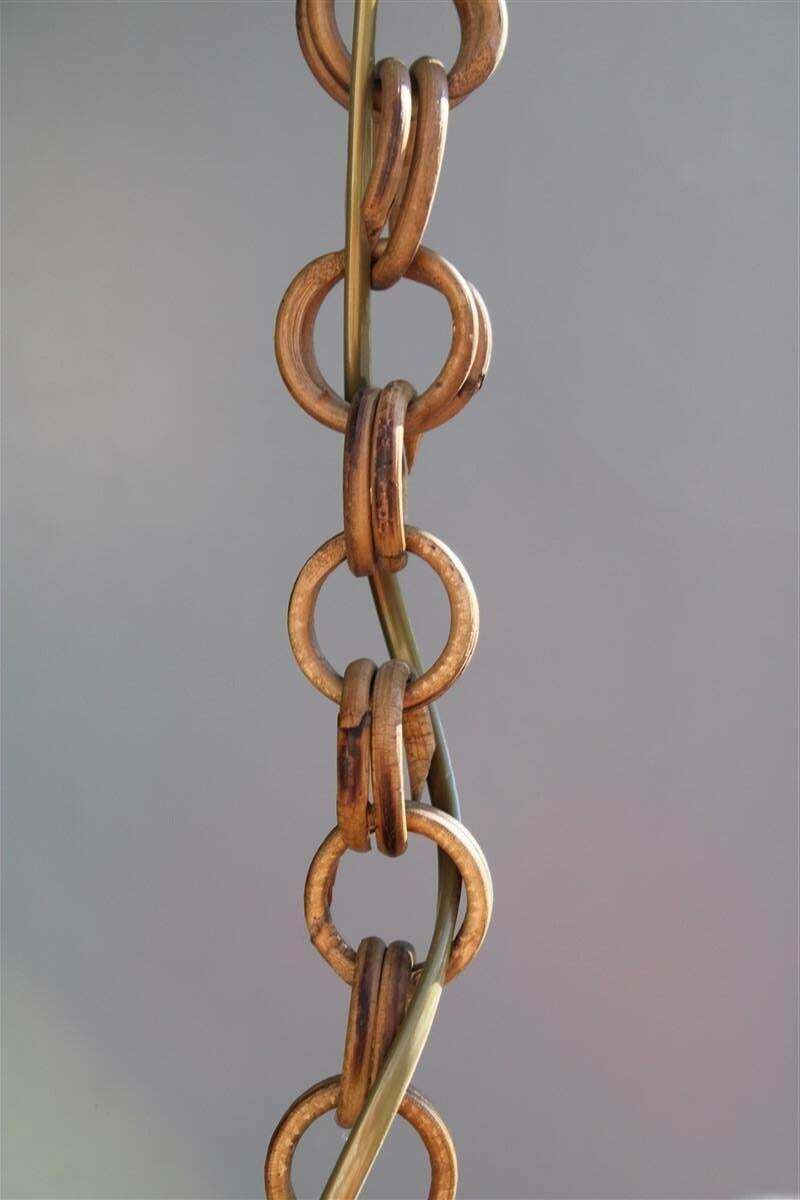 Round Italian Wicker Chandelier From 1960 Franco Albini Style photo 1619.0