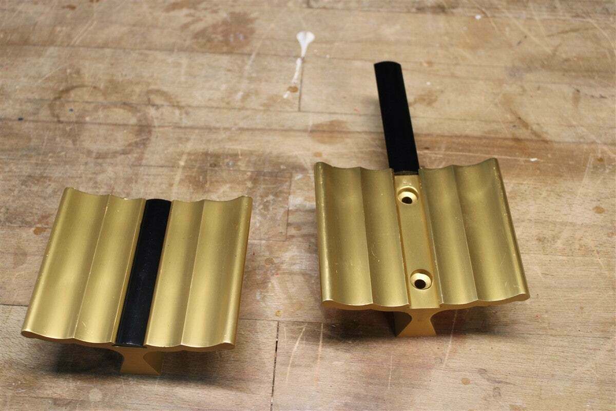 Mid Century Satin Brass Handles Italian Design 1950 Gold And Black photo furniture