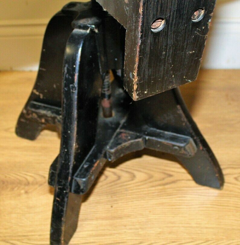 Antique Glenister Swivel Office Chair Wooden Desk Architect Draughtsman's Factory Metal Vintage Retro Industrial Machinist photo buy