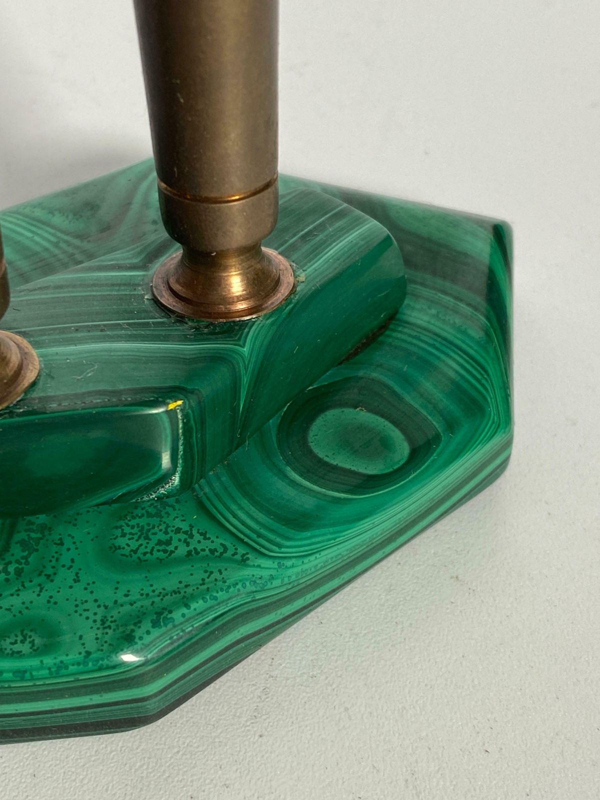 Malachite Pen Holder, Green Colour, France, 1960 photo vinterior
