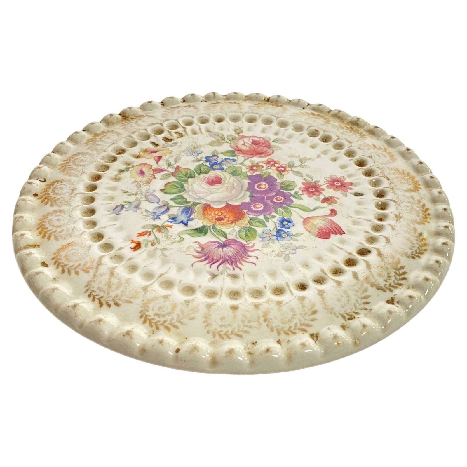 Porcelain Centre Table Or Trivet, In Limoges Cèramic, Made In France, Circa 1960