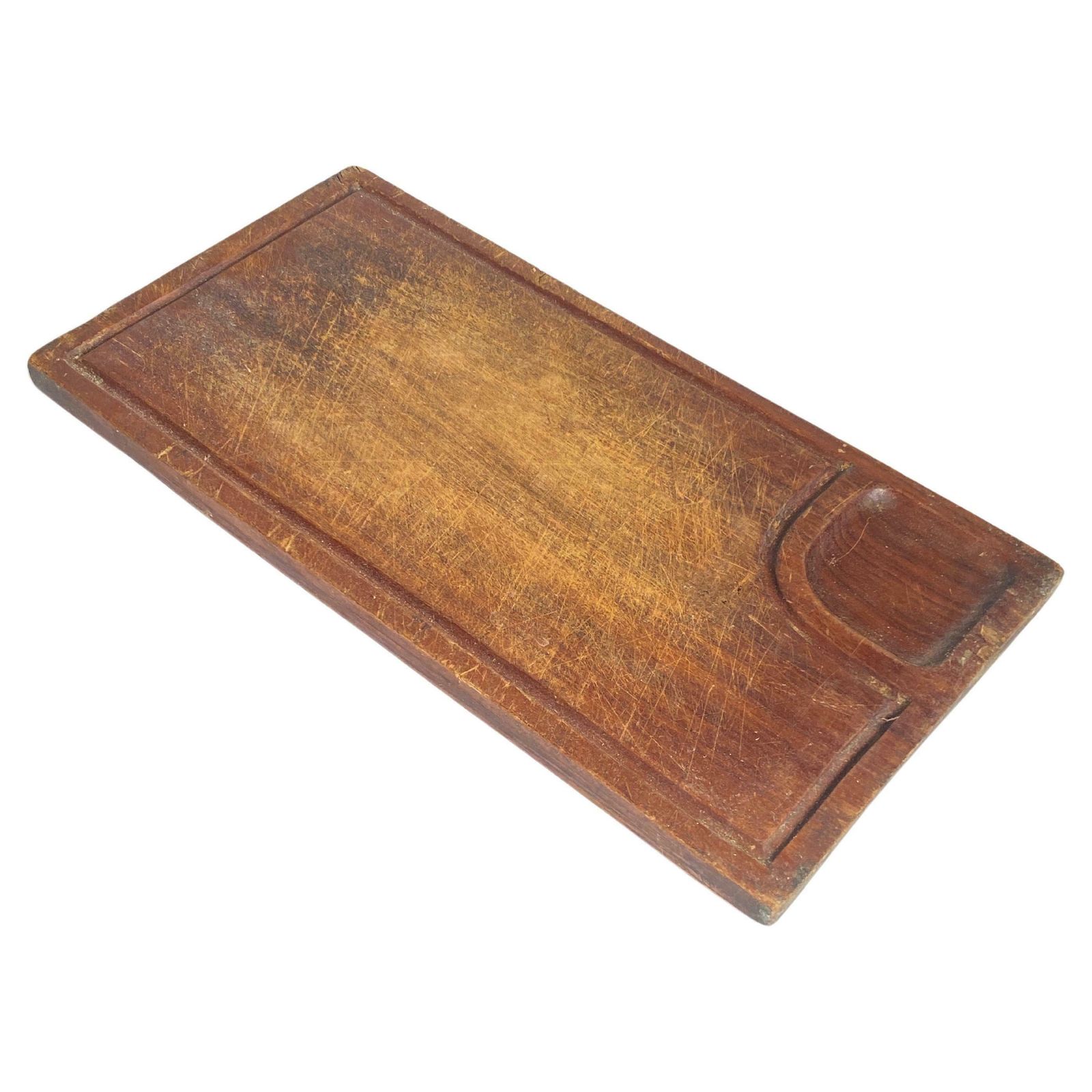 Wooden Chopping Or Cutting Board, Old Patina, Brown Colour French 20th Century