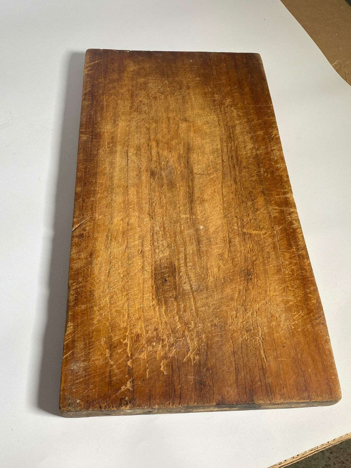 Wooden Chopping Or Cutting Board, Old Patina, Brown Colour French 20th Century photo for sale