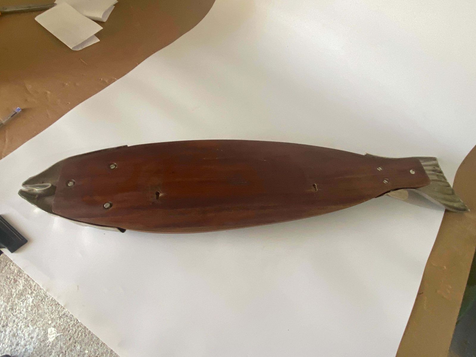 Cutting Board Or Wooden Chopping Old Patina, Brown Colour, French 20th Century photo 491.0