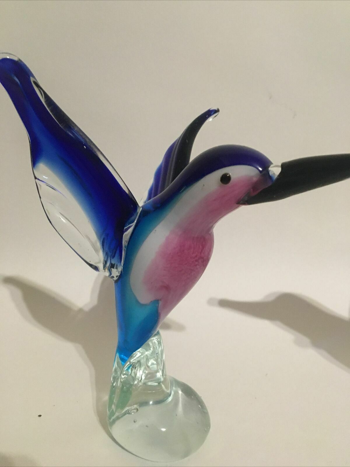 photo furniture Pair Of Art Glass Hummingbirds Or Kingfishers Handmade Ornaments Murano Style