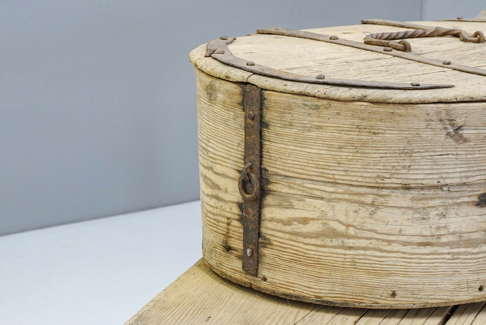 Metal Bound Box, 1800s, Iron, Antique photo vinterior