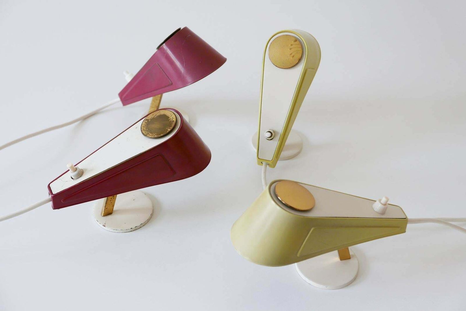 Set Of Four Lovely Mid Century Sparrow Bedside Table Lamps, 1950s, Germany